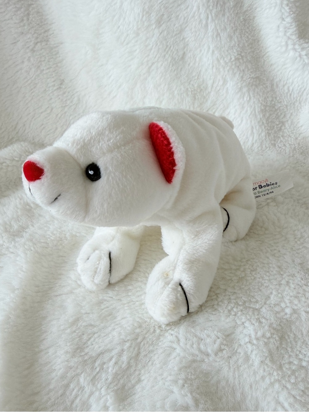 Macy's Polar Babies "Aurora Beary-Alice" Polar Bear Bean Bag Plush Vintage 1996